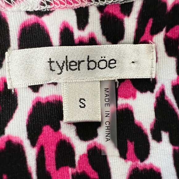 Tyler Boe Alexa Womens Pink Leopard Animal Print A Line Dress Cotton size Small - Picture 9 of 12